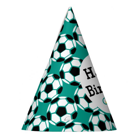 Kinder gepersonaliseerd Voetbal Happy Birthday Spo Feesthoedjes (Links)