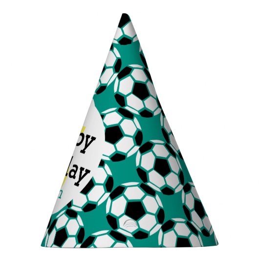 Kinder gepersonaliseerd Voetbal Happy Birthday Spo Feesthoedjes (Rechts)