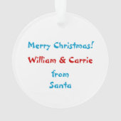 Kinder gepersonaliseerd voor de kerstman ornament (achterkant)