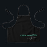 Kinder Gepersonaliseerd Zwart Blauwgroen Monogram Schort<br><div class="desc">Kinder moderne, eenvoudige monogrammed Black en Trendy Blauwgroen met stijlvol, modern Apron. Dit platform kan worden aangepast om uw girale initialen en voornaam en achelorette te omvatten en is een perfect verjaardagsgeschenk, baby shower, bruiloft, vrijgezellenfeest, verjaardagsgeschenk, moederdag of feestgeschenk. Neem contact op met de ontwerper voor overeenkomende objecten.</div>