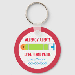 Kinder gepersonaliseerde allergie Alert Epinefrine Sleutelhanger