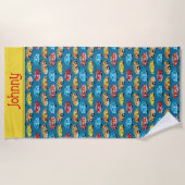 Kinder gepersonaliseerde auto's strandlaken (Voorkant)