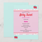 Kinder gepersonaliseerde Berry Sweet Party Invitat Kaart (Voorkant / Achterkant)