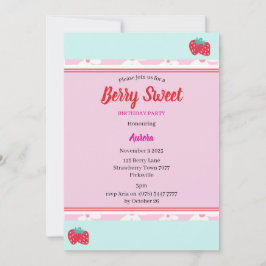 Kinder gepersonaliseerde Berry Sweet Party Invitat Kaart