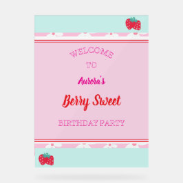 Kinder gepersonaliseerde Berry Sweet Welcome Sign Acryl Bord