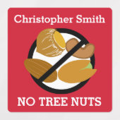 Kinder gepersonaliseerde boomnoot allergie symbool labels (Design 1)