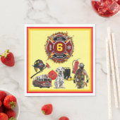 Kinder gepersonaliseerde brandweerman Birthday Servet (Insitu)