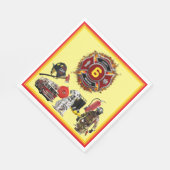 Kinder gepersonaliseerde brandweerman Birthday Servet (Hoek)