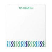 Kinder gepersonaliseerde Chevron Modern Simple Boy Notitieblok (Voorkant)