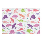 Kinder gepersonaliseerde Dinosaur Silhouette Paars Kussensloop (Achterkant)