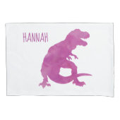 Kinder gepersonaliseerde Dinosaur Silhouette Paars Kussensloop (Voorkant)