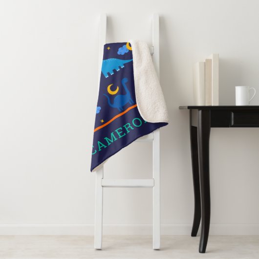 Kinder gepersonaliseerde dinosauriërs bij acht bla sherpa deken (In situ)