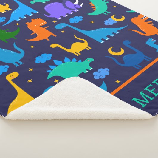 Kinder gepersonaliseerde dinosauriërs bij acht bla sherpa deken (3/4)