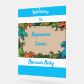 Kinder gepersonaliseerde dinosaurus feest welkomst acryl bord (Hoek)