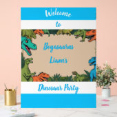 Kinder gepersonaliseerde dinosaurus feest welkomst acryl bord (Huwelijk)