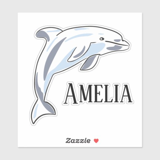 Kinder gepersonaliseerde DOLFIJN Sticker (Vel)