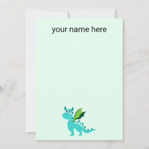 Kinder gepersonaliseerde Dragon Notecards Bedankkaart