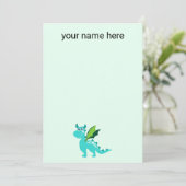 Kinder gepersonaliseerde Dragon Notecards Bedankkaart (Staand voorkant)