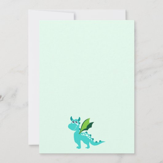 Kinder gepersonaliseerde Dragon Notecards Bedankkaart (Achterkant)