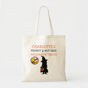 Kinder gepersonaliseerde halloween Nut Free Witch Tote Bag