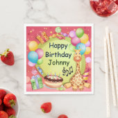 Kinder gepersonaliseerde Happy Birthday Servet (Insitu)