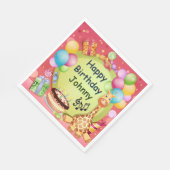 Kinder gepersonaliseerde Happy Birthday Servet (Hoek)