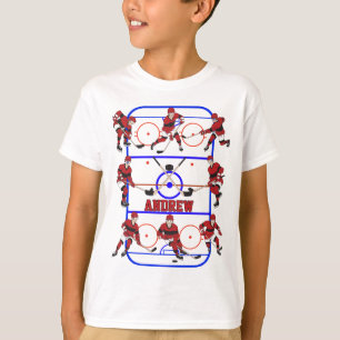 Kinder gepersonaliseerde hockeyspeler t-shirt