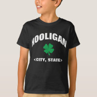 Kinder gepersonaliseerde Ierse Hooligan Black T-Sh