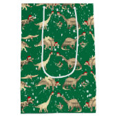Kinder gepersonaliseerde kerst-dinosaurussen in de medium cadeauzakje (Achterkant)