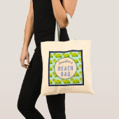 Kinder gepersonaliseerde naam Cute Turtles Beach Tote Bag (Voorkant (product))