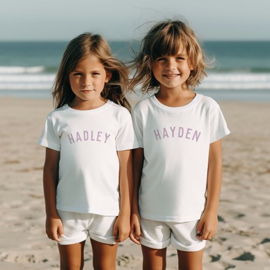 Kinder gepersonaliseerde naam T-shirt | Lila