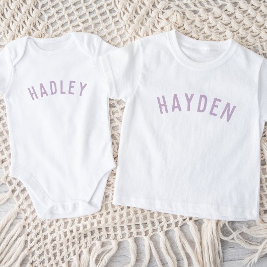 Kinder gepersonaliseerde naam T-shirt | Lila