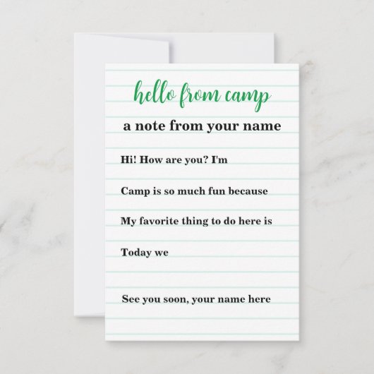 Kinder Gepersonaliseerde Notecards voor Zomerkamp Bedankkaart (Voorkant)