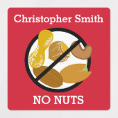 Kinder Gepersonaliseerde Noten Allergie Symbool Ge Labels (Design 1)