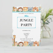 Kinder Gepersonaliseerde Oerwoud Dieren B'day Uitn Kaart (Staand voorkant)