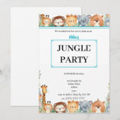 Kinder Gepersonaliseerde Oerwoud Dieren B'day Uitn Kaart (Voorkant / Achterkant)