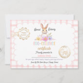 Kinder gepersonaliseerde paasei-excellentiecertifi kaart (Voorkant)