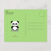 Kinder Gepersonaliseerde Panda Kawaii Groene Verja Uitnodiging Briefkaart (Achterkant)