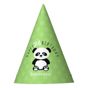 Kinder gepersonaliseerde Panda Kawaii Verjaardagsg Feesthoedjes
