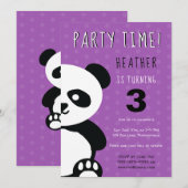 Kinder Gepersonaliseerde Panda Kawaii Verjaardagsu Kaart (Voorkant / Achterkant)