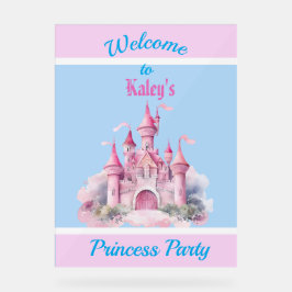 Kinder gepersonaliseerde prinsessenfeest welkomstb acryl bord