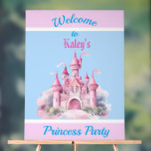 Kinder gepersonaliseerde prinsessenfeest welkomstb acryl bord (Neutraal)