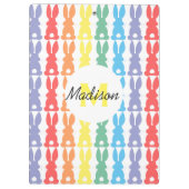 Kinder gepersonaliseerde Rainbow Bunny Silhouette  Klembord (Achterkant)