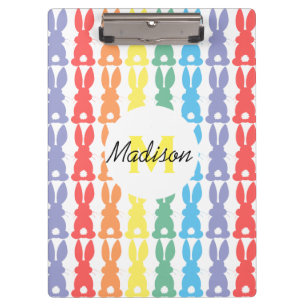 Kinder gepersonaliseerde Rainbow Bunny Silhouette  Klembord