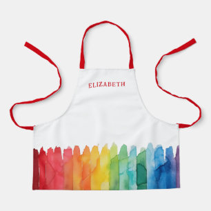 Kinder Gepersonaliseerde Rainbow Waterverf School  Schort