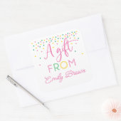 Kinder gepersonaliseerde regenboog cadeau Stickers (Envelop)