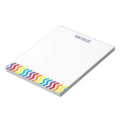 Kinder gepersonaliseerde regenboog Chevron Modern  Notitieblok (Linkerzijde)
