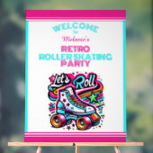 Kinder Gepersonaliseerde Retro Schaats Party Welko Acryl Bord (Neutraal)