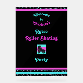 Kinder Gepersonaliseerde Retro Skating Party Welko Acryl Bord