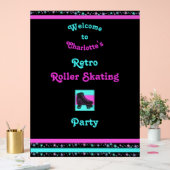 Kinder Gepersonaliseerde Retro Skating Party Welko Acryl Bord (Huwelijk)